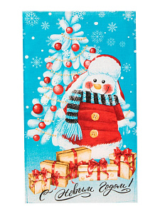 Полотенце кухонное 35х60см Новый год 150гр в ассортименте рогожка хлопок 000000000001229038