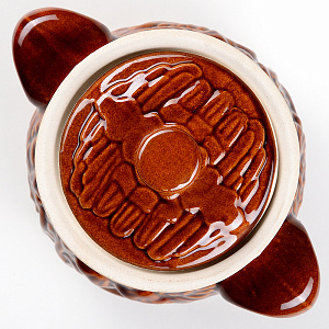 Горшочек для запекания 600мл Гриб коричневый дымленая керамика 000000000001211390