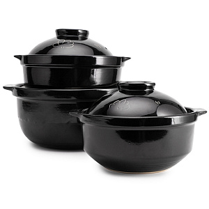 Горшок для запекания 1,3л черный глазурованная керамика 000000000001217293