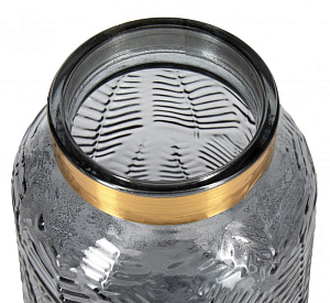 Ваза 22см Palm Leaf декоративная с золотым горлышком стекло 000000000001213634