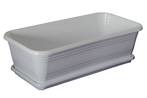 Ящик 390*195*120 с поддоном ДЕКОР для цветов и рассады белый C0807 пластик Ящик 390*195*120 с поддоном ДЕКОР для цветов и рассады белый C0807 пластик 000000000001182772