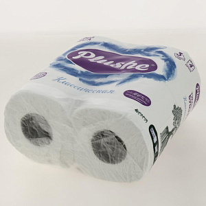 Туалетная бумага Plushe Deluxe Light Классическая 4 рулона по 15м трёхслойная белая 3016 000000000001202577