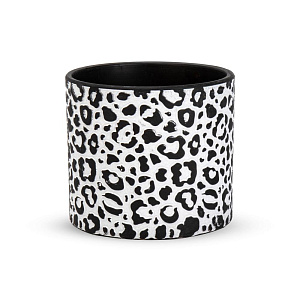 Кашпо 13,5х12,5см 1,2л Леопард черный керамика 000000000001225888
