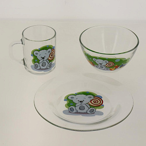 МИШКИ Набор для завтрака 3 предмета ОСЗ стекло 000000000001187842