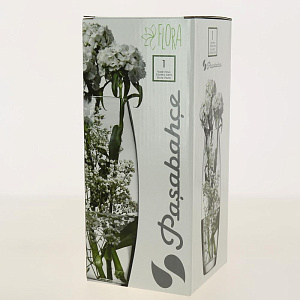 Ваза стеклянная бочка высотой 26 см, Тонировка Горький шоколад, золотой ободок.7736/250/rt0015 000000000001191040