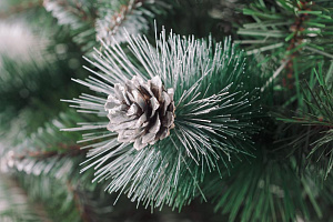 Ель искусственная 160см БИФОРЕС Люкс серебро ПВХ 000000000001214436