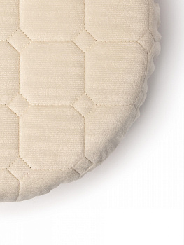 Чехол на табурет 33см DE'NASTIA круглый на резинке молочный полиэстер 000000000001229950