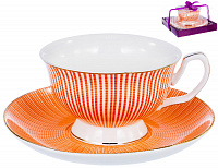 Чайная пара (чашка200мл) BALSFORD Палитра Арабеска оранжевая фарфор 000000000001183413