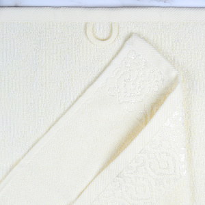 Полотенце махровое 30х60см DINA ME Итальянский бордюр молочное плотность 480гр/м 100%хлопок 000000000001210313