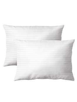 Наволочки 50x70см 2шт DE'NASTIA белый страйп-сатин 1см хлопок 100% 000000000001164825