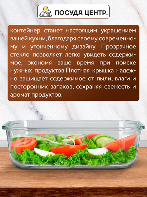 Контейнер 2,8л 28,1х21,5х9см прямоугольный синяя крышка боросиликатное стекло 000000000001220359