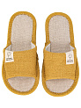 Тапочки домашние 36-37 женские открытые текстильные желтый полиэстер/ПВХ 000000000001228890