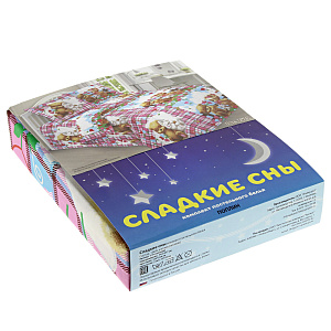 Комплект постельного белья 1,5-спальный Сладкие сны Мишка и зайчик 100%хлопок поплин 110гр/м рисунок 1575 000000000001176748