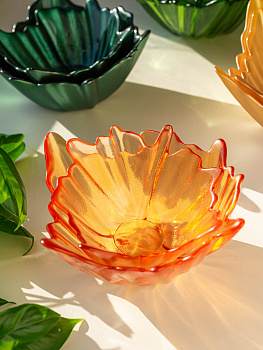 Ваза-конфетница 17см EFE GLASS Цветок прозрачный золото стекло 000000000001213529