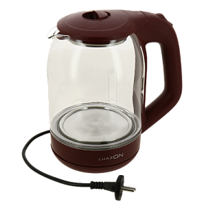 Чайник электрический 1,8л LUAZON HOME LSK-1809 1500Вт подсветка красный стекло 3894962 000000000001205722