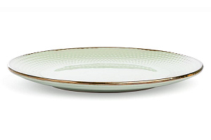 Тарелка десертная 19,7см LUCKY Точки металлическая кайма мятный керамика 000000000001211241