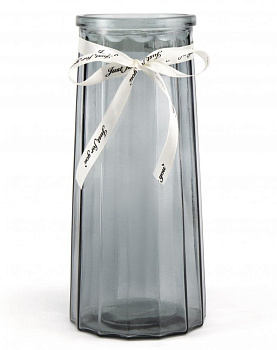 Ваза 25х9см Градиент высокая с бантом стекло 000000000001217872