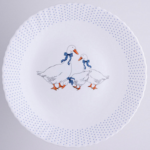 Тарелка обеденная 27см FARFORELLE Гуси стеклокерамика 000000000001211300