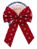 Новогоднее украшение БАНТ Красный с серебряными звездами / 17х21x0,01см арт.78694 000000000001191256