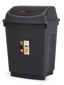 Контейнер для мусора 15л черный/графит пластик_ST 000000000001228751