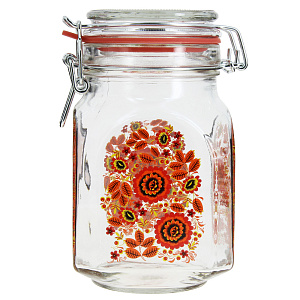 Банка для хранения сыпучих продуктов Хохлома, 760мл, стекло 000000000001160447