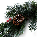 Ветка хвойная 55см MOROZCO с шишками и ягодами заснеженная литая+леска пластик 000000000001220395