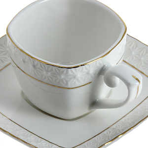 Набор кофейный 12 предметов (чашка 90мл-6шт/блюдце-6шт) КОРАЛЛ Снежная королева квадрат 000000000001060486