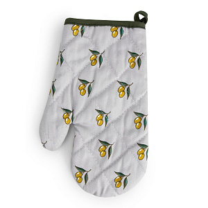 Набор кухонный (рукавица 18х26см + прихватка 17х17см) СОФТИ Оливки серый хлопок 100% 000000000001218613