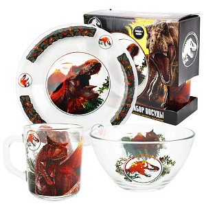 Набор детской посуды 3 предмета ND PLAY Мир Юрского периода Вулкан стекло 000000000001212270