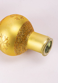 Верхушка для елки 20см БИРЮСИНКА Зимняя золото стекло 000000000001207633