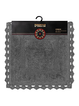 Коврик для туалета 50x50см DE'NASTIA кружево темно-серый хлопок 000000000001207089