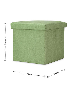 Пуфик складной 30х30х30см куб оливковый рогожка 000000000001226408