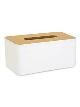 Салфетница 21х12,5х9,5см белый полипропилен/МДФ 000000000001227953