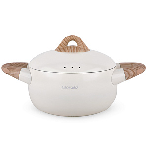 Кастрюля с крышкой 3л ESPRADO Bola антипригарная индукция белый алюминий 000000000001222748