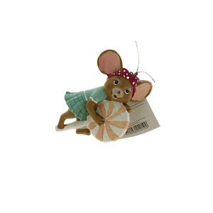 Новогоднее подвесное украшение Мышонок-Сластёна из полирезины / 9х6х3см арт.80078 000000000001191346