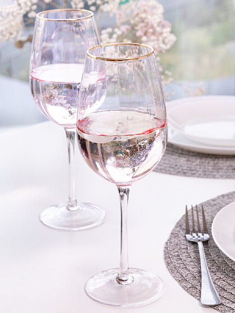 Набор бокалов для вина 2шт 500мл LUCKY Градиент розовый стекло 000000000001208022