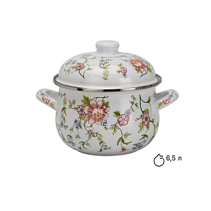 Кастрюля 26см-6,5л Розы эмаль 000000000001223941