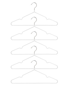 Набор вешалок 5шт 39,5х19см FORA с ПВХ покрытием металл белый 000000000001225503