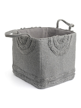 Корзина для хранения 30x30см DE'NASTIA Крафт Кольца с ручками серый хлопок 000000000001220596