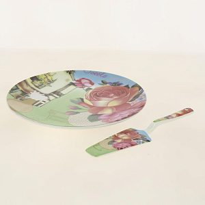 Набор для торта 2 предмета (блюдо 27см/лопатка) OLAFF Ваза с цветами фарфор 000000000001193911