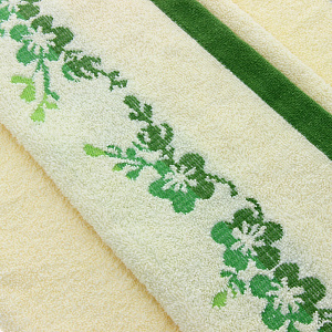 Полотенце Флер  50х90 см, молочн+зеленый, 100% хлопок T000029 000000000001104382
