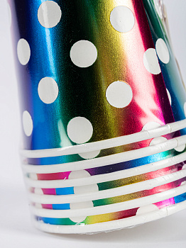 Набор стаканов одноразовых 6шт 200мл Хамелеон горох бумага 000000000001210188