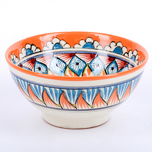 Пиала (коса) 15см RISHTON KULOLCHILIC рисунок мехроб оранжевый керамика 000000000001207894