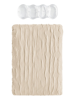 Шторка для ванной 200x200см DE'NASTIA Жатка с водоотталкивающей пропиткой молочный полиэстер 000000000001219122