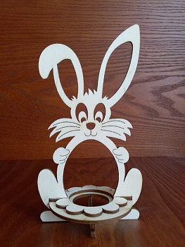 Декор пасхальный ХВ Подставка для яйца Заяц 17х9х7,5см фанера 999 000000000001197327