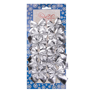 Новогоднее украшение БАНТ Мерцание серебра из полиэстера, набор из 12 шт. / 5х5x0,01см арт.78677 000000000001179628