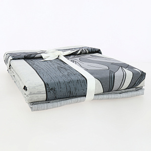 Комплект постельного белья Евро LUCKY Монстера 2 наволочки 50х70см серый ранфорс 80% хлопок 20% полиэстер 000000000001213457