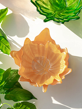 Ваза-конфетница 14см EFE GLASS Цветок металлик золото стекло 000000000001213534