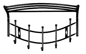 Вешалка настенная с полкой 5 крючков 52,5х30х23,5см НИКА HAUSHALT. Нагрузка на крючок до 5кг. Черная. Сталь с порошковым покрытием пластик 000000000001197386