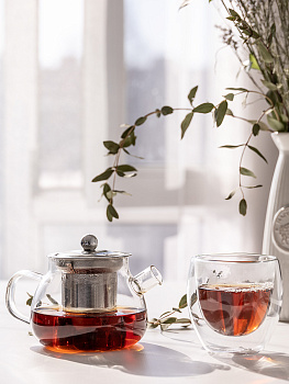 Кружка 250мл LUCKY бочонок с двойными стенками без ручки стекло 000000000001212886